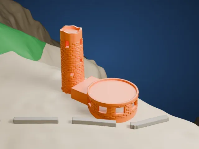 Desert View Watchtower model, East view