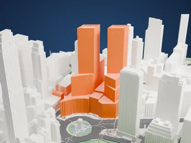 Deutsche Bank Center model, East view