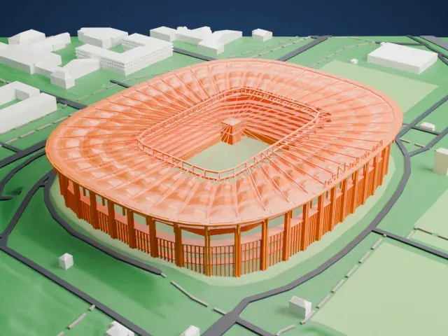 Deutsche Bank Park model, East view