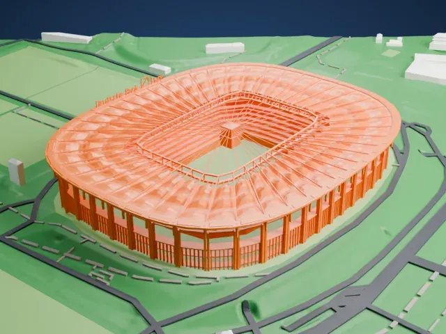 Deutsche Bank Park model, West view