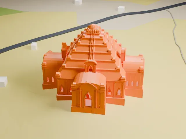 Dhammayangyi Temple model, West view