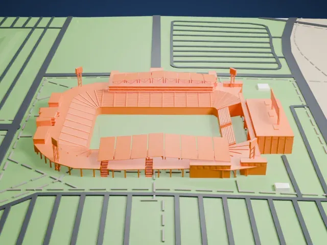 Dick's Sporting Goods Park model, East view
