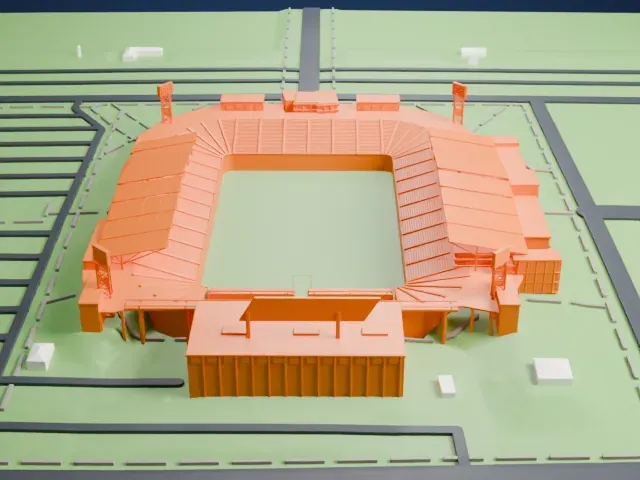 Dick's Sporting Goods Park model, North view