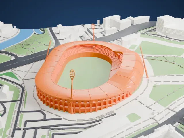 Dinamo Stadium (Minsk) model, North view