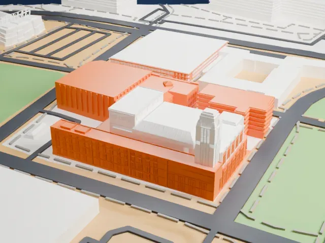 Discovery Children's Museum model, East view