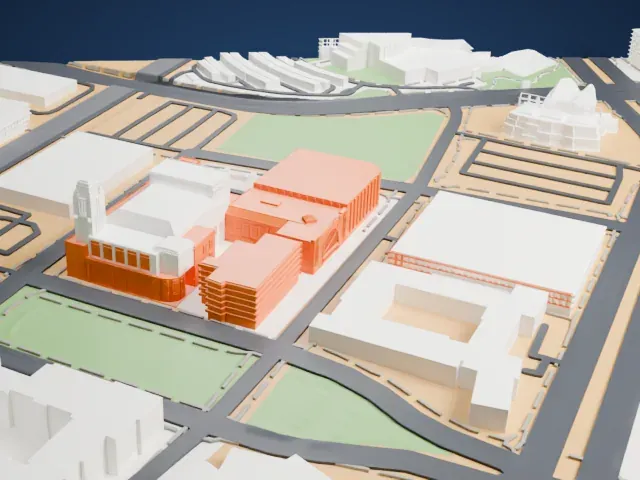 Discovery Children's Museum model, North view