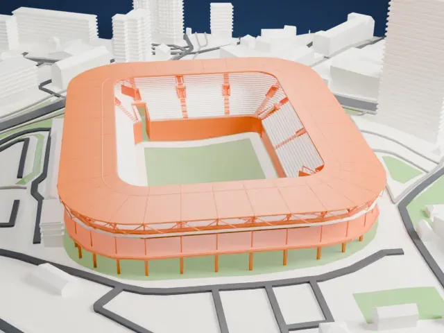 Dnipro-Arena model, South view