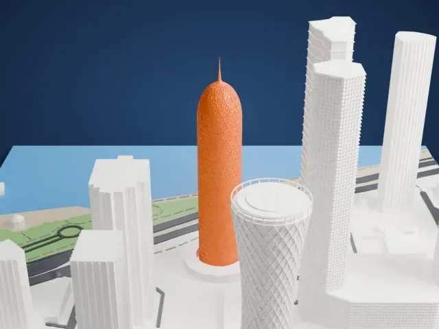 Doha Tower model, North view