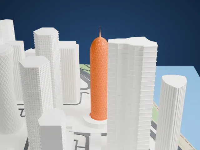 Doha Tower model, West view