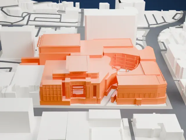 Dolby Theatre model, South view