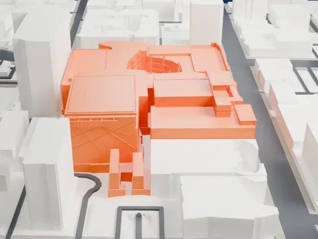 Dolby Theatre model, West view