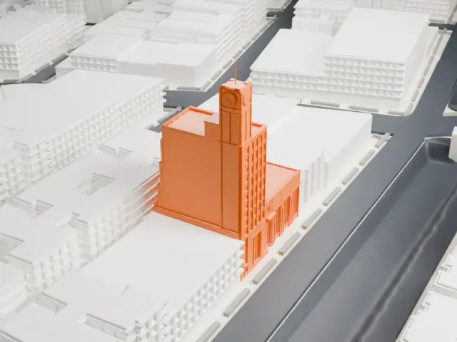 Dollar Savings Bank Building model, North view