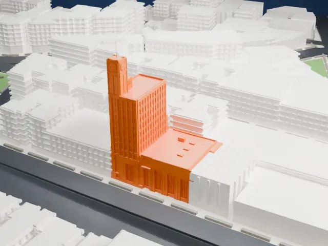 Dollar Savings Bank Building model, West view