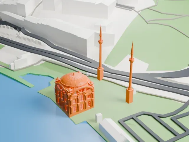 Dolmabahçe Mosque model, East view