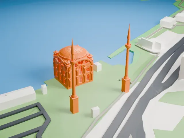 Dolmabahçe Mosque model, North view