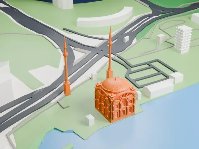 Dolmabahçe Mosque model, South view