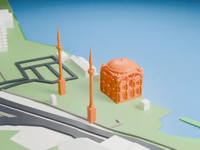 Dolmabahçe Mosque model, West view