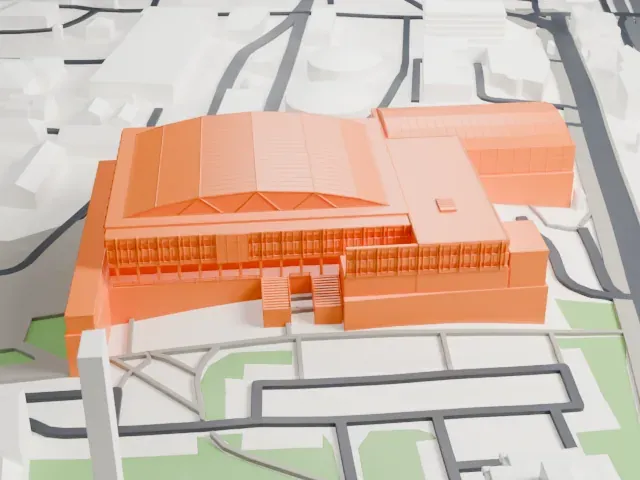 Dom Sportova model, East view