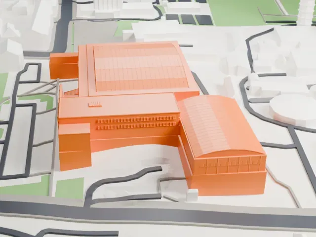 Dom Sportova model, North view