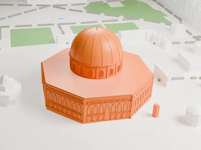 Dome of the Rock model, North view