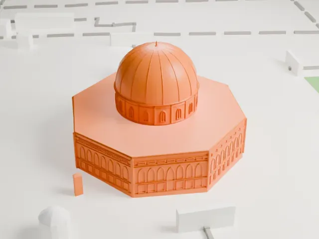 Dome of the Rock model, West view