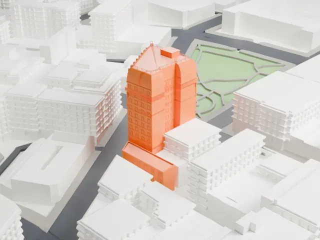 Dominion Building model, North view