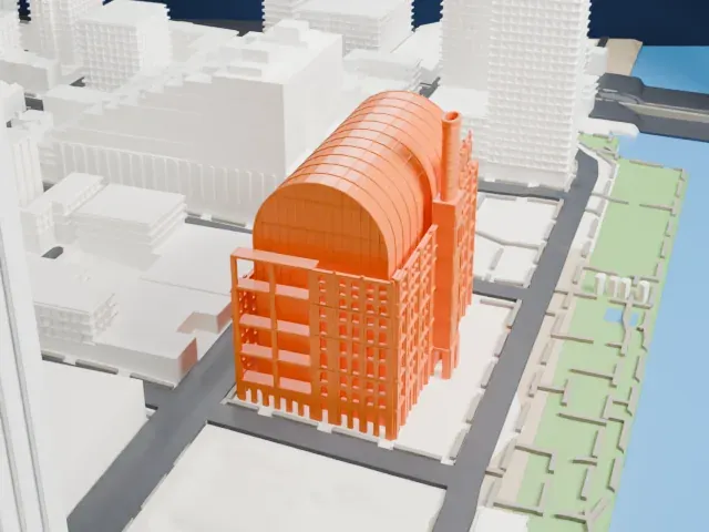 Domino Sugar Refinery model, North view