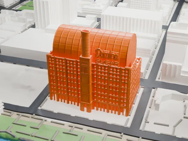 Domino Sugar Refinery model, West view