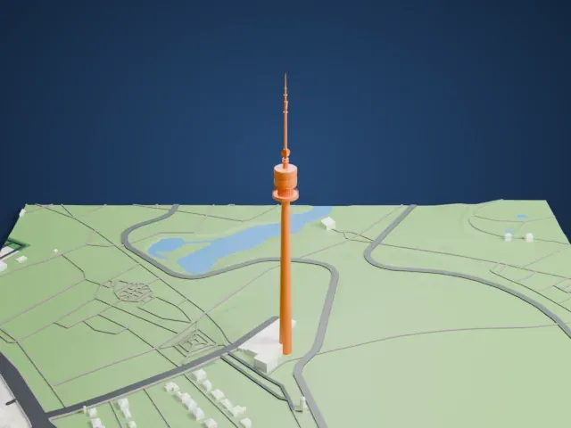 Donauturm model, West view