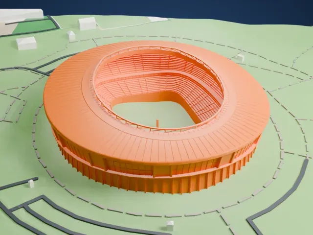 Donbas Arena model, South view
