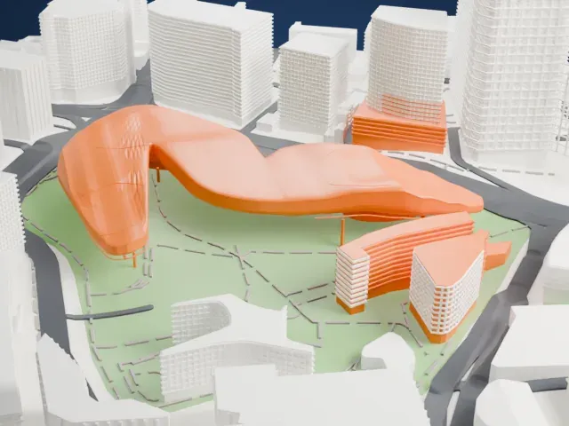 Dongdaemun Design Plaza model, East view