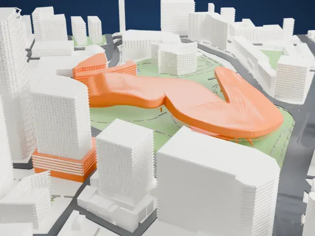 Dongdaemun Design Plaza model, West view