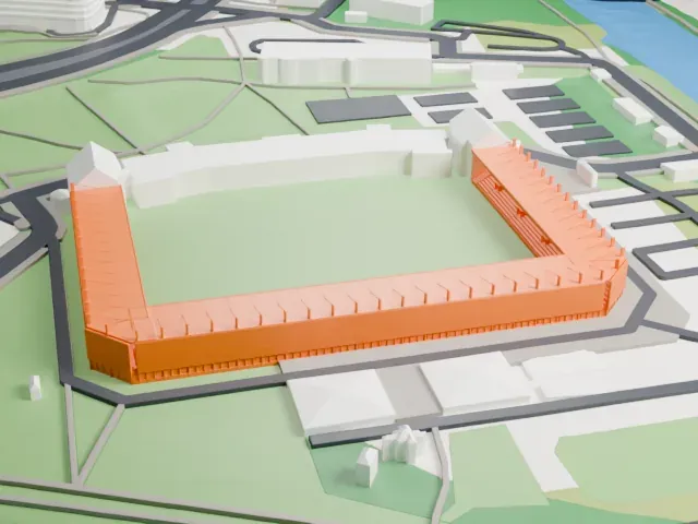 Doosan Arena model, East view