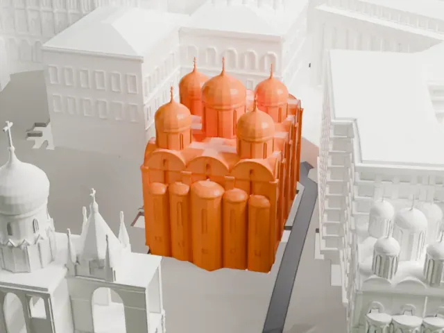 Dormition Cathedral, Moscow model, East view