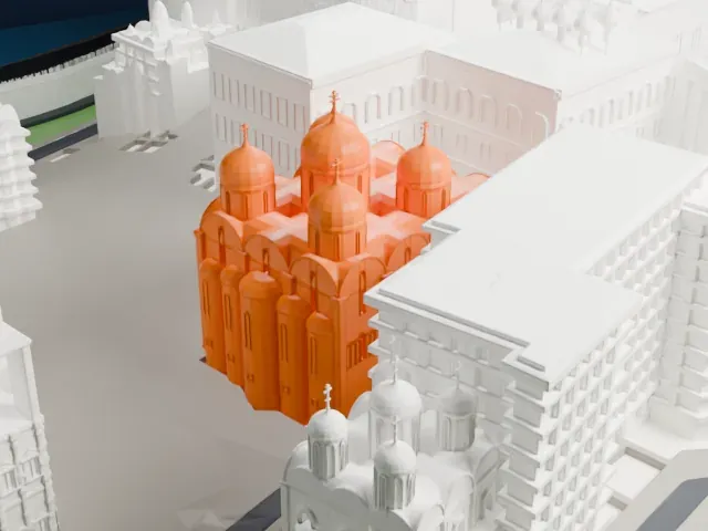 Dormition Cathedral, Moscow model, North view
