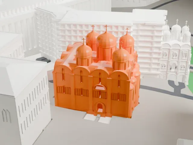 Dormition Cathedral, Moscow model, South view