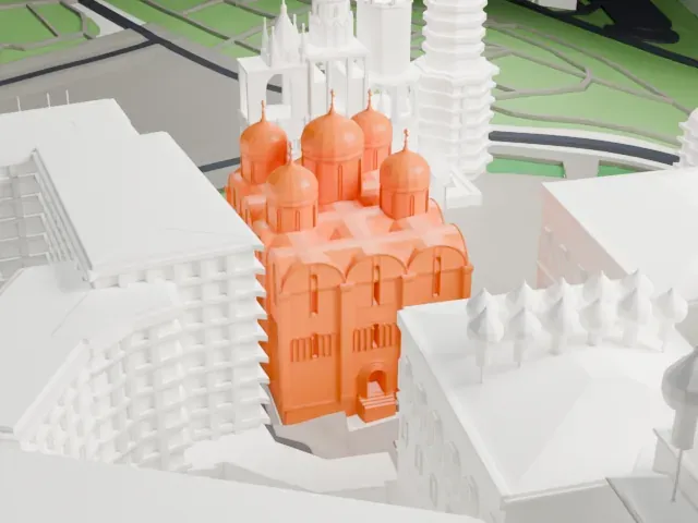 Dormition Cathedral, Moscow model, West view