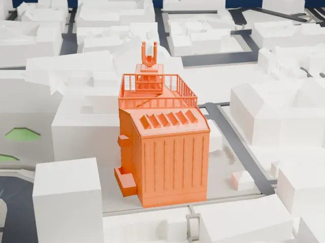 Dortmunder U model, North view