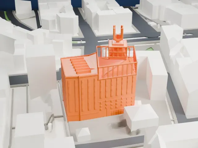 Dortmunder U model, West view