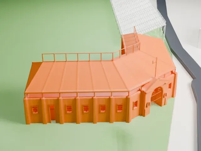 Doubleday Field model, East view