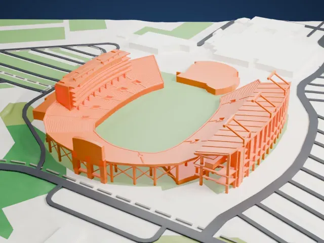 Dowdy–Ficklen Stadium model, East view
