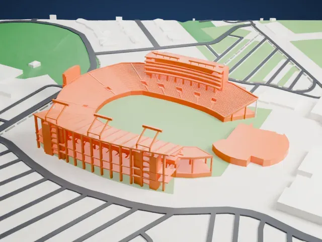 Dowdy–Ficklen Stadium model, North view