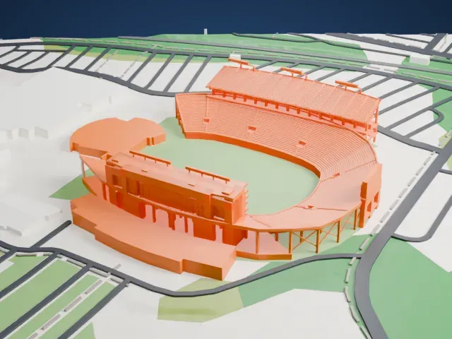 Dowdy–Ficklen Stadium model, South view