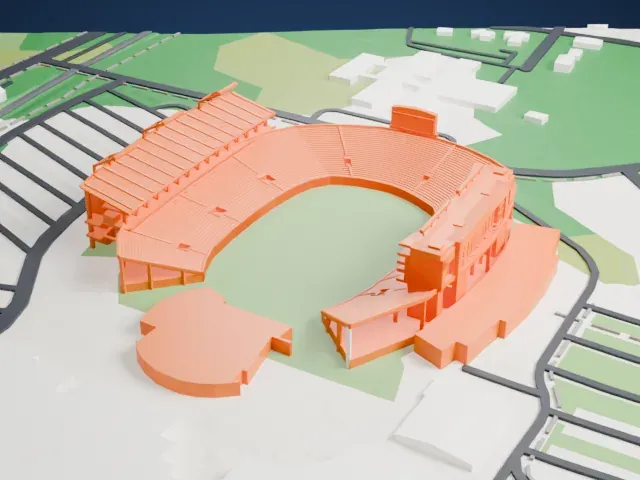 Dowdy–Ficklen Stadium model, West view