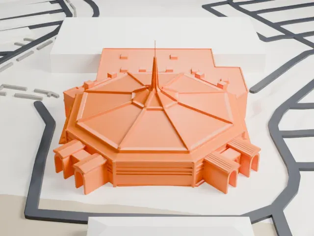 Dream City Church model, East view
