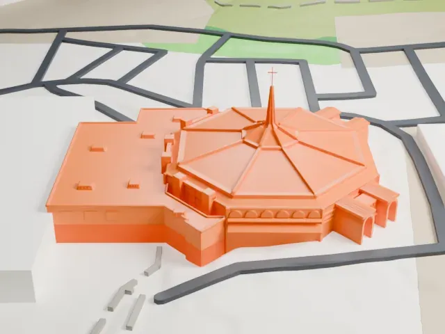 Dream City Church model, South view