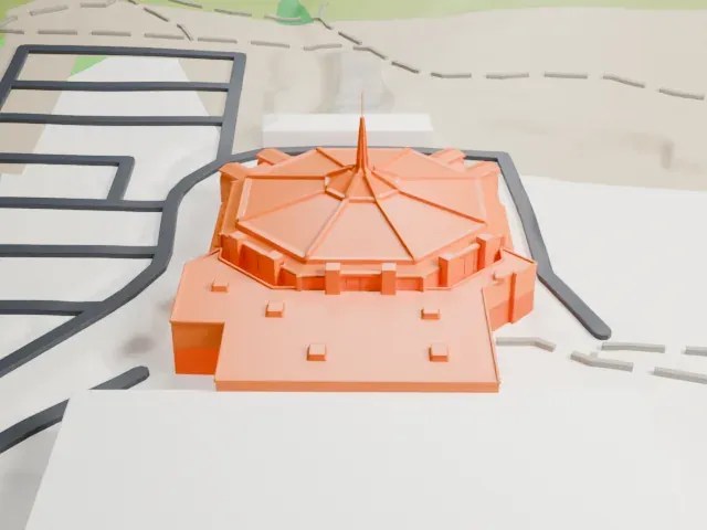 Dream City Church model, West view