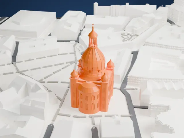 Dresden Frauenkirche model, East view