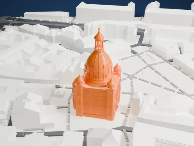 Dresden Frauenkirche model, North view