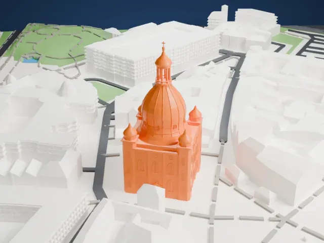 Dresden Frauenkirche model, West view